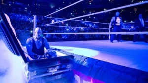 The Undertaker taunts Lesnar